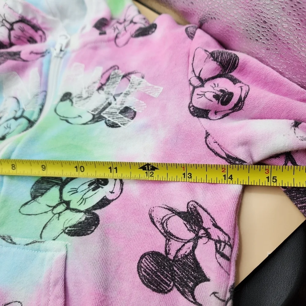 Minnie Mouse Sweatshirt Child's 4T Hoodie Zip Disney Junior Tie Dye - Picture 6 of 7